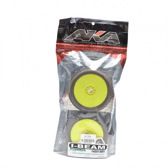1:8 BUGGY I-BEAM SOFT EVO WHEEL PRE-MOUNTED YELLOW