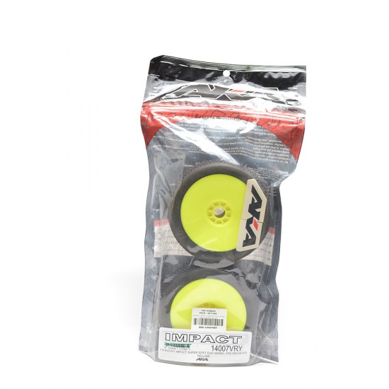 1:8 BUGGY IMPACT SUPER SOFT EVO WHEEL PRE-MOUNTED YELLOW