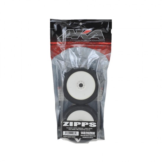 1:8 BUGGY ZIPPS (MEDIUM-LONG WEAR)EVO WHEEL PRE-MOUNTED WHITE