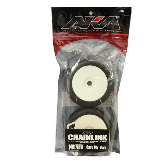 1:8 BUGGY CHAINLINK(MEDIUM-LONG WEAR)EVO WHEEL PRE-MOUNTED WHITE