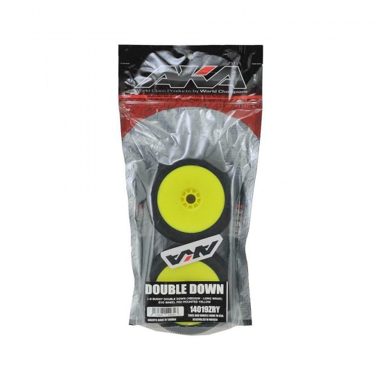 1:8 BUGGY DOUBLEDOWN (MEDIUM-LONG WEAR)EVO-WHEEL PRE-MOUNTED YELLOW