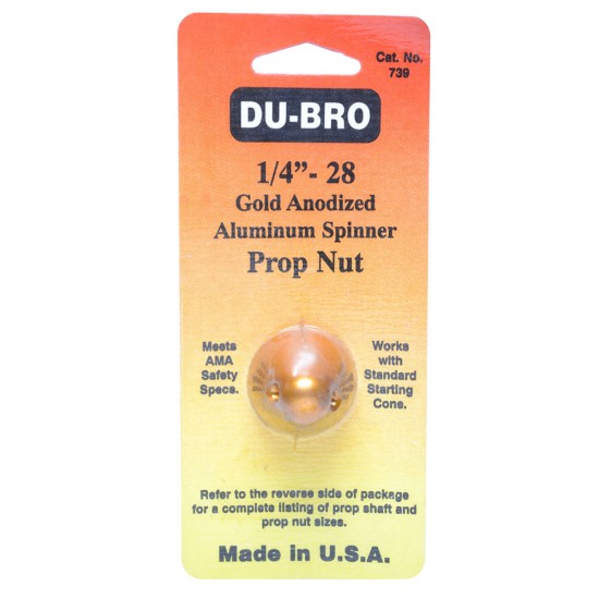 1/4 - 28 alum spin prop nut, Gold
