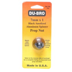 7mm x 1 Alum spin Prop Nut Blk