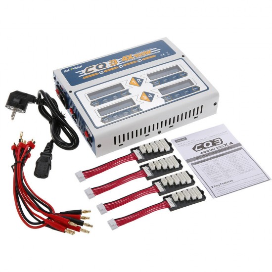 CQ3 - Quad 1-6s charger - 4x 100W  - Li-PO/Li-Ion/Li-FE - 