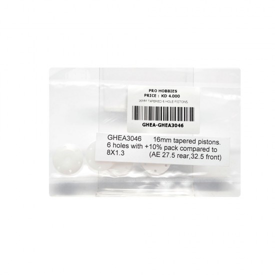 16MM TAPERED 6 HOLE PISTONS