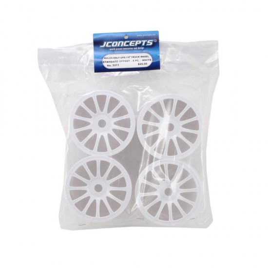 Rulux 1/8th truck wheel standard offset half ups white 4 pcs