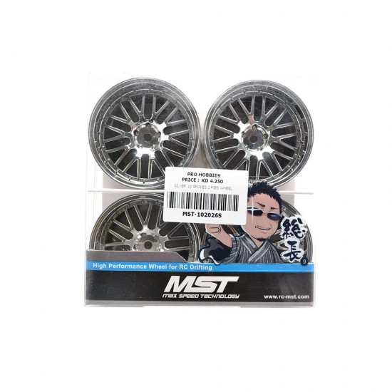 Silver 10 spokes 2 ribs wheel (+8) (4)