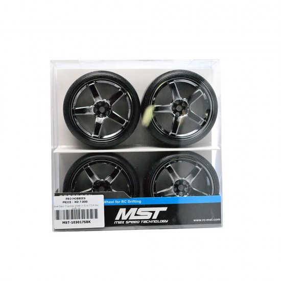 Silver black 5 spokes wheel (+3) w/ CS-R tire (soft) (4)
