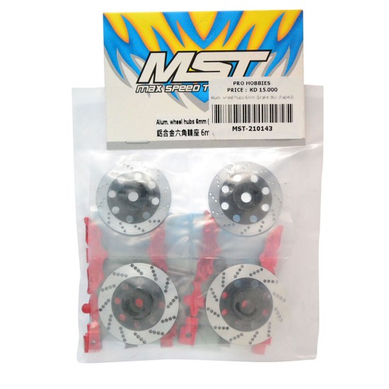 Alum. wheel hubs 6mm (brake disc shaped)