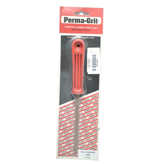 6mm Square File.  230 x 6mm Coarse.  Red Plastic Handle
