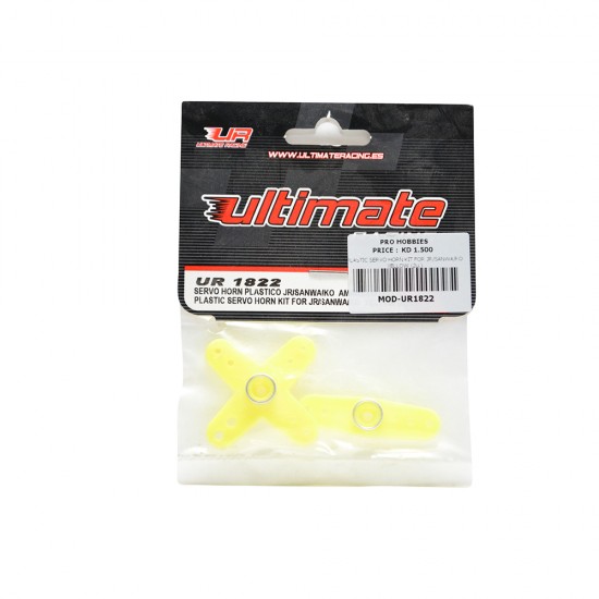 PLASTIC SERVO HORN KIT FOR JR/SANWA/KO  YELLOW (2u.)