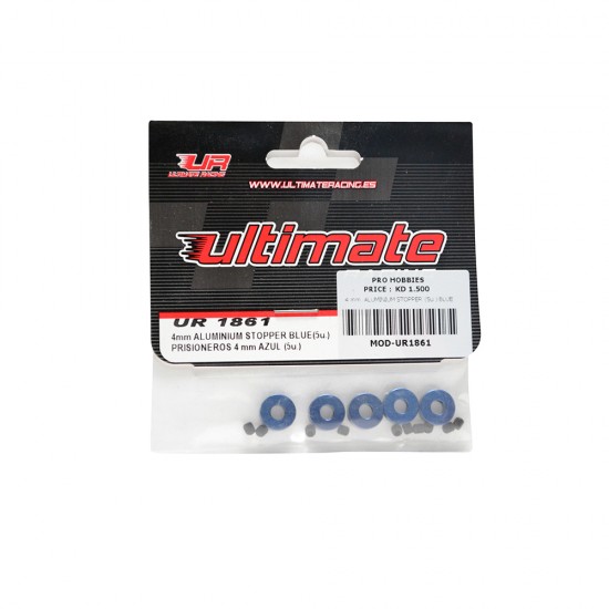 4 mm. ALUMINIUM STOPPER (5u.) BLUE