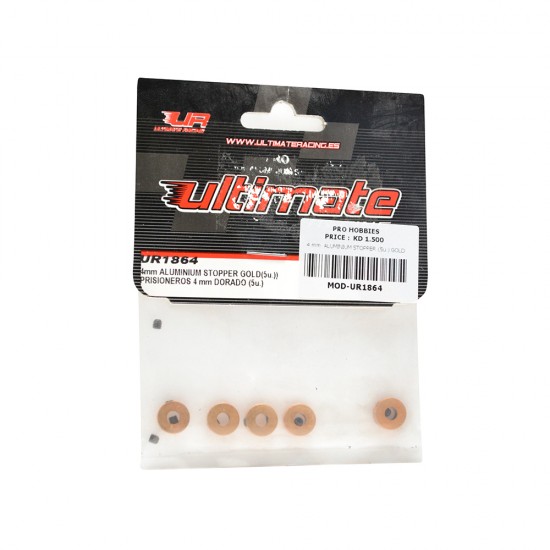 4 mm. ALUMINIUM STOPPER (5u.) GOLD