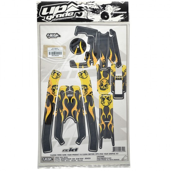 SPEKTRUM DX2.0/DX3.0/JRXS3 TRIBAL SKULL YELLOW