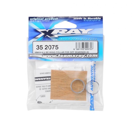 XB808 ALU BEARING COLLAR FOR DIFF BEARINGS (2)