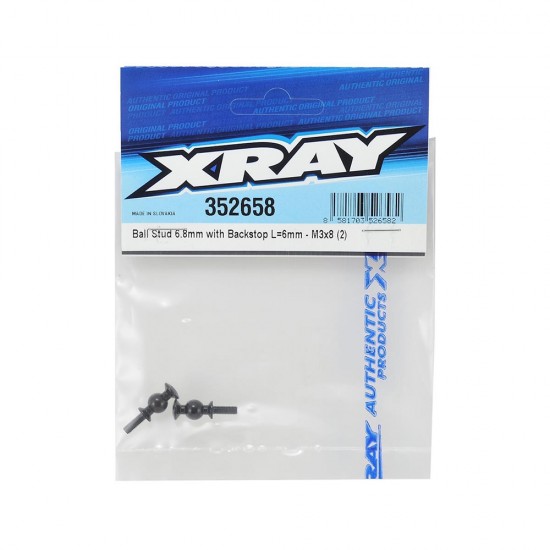 BALL STUD 6.8MM WITH BACKSTOP L=6MM - M3x8 (2)
