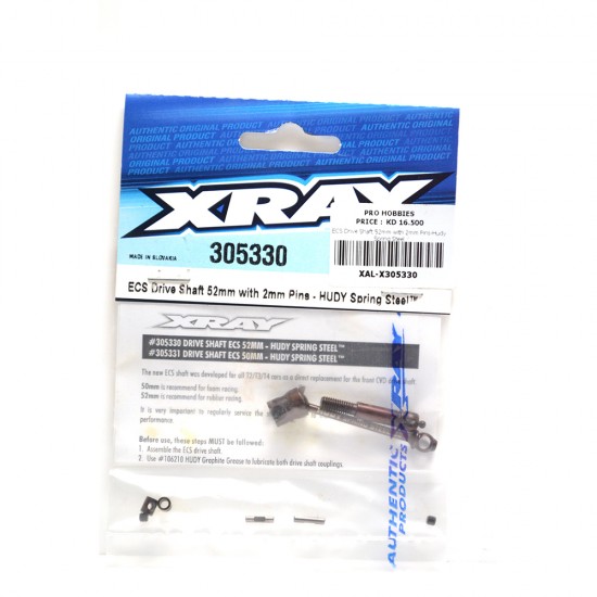 ECS Drive Shaft 52mm with 2mm Pins-Hudy Spring Steel