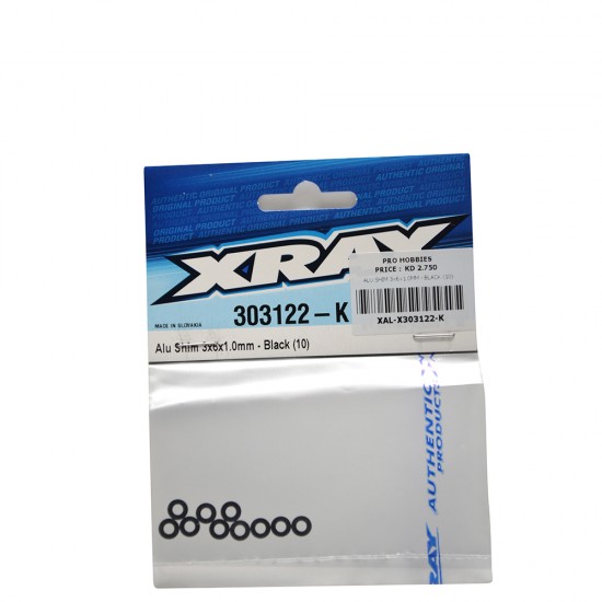 ALU SHIM 3x6x1.0MM - BLACK (10)