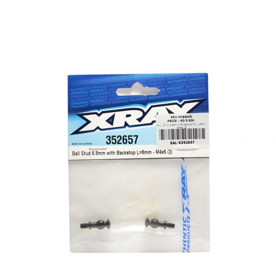 BALL STUD 6.8MM WITH BACKSTOP L=8MM - M4x6 (2)