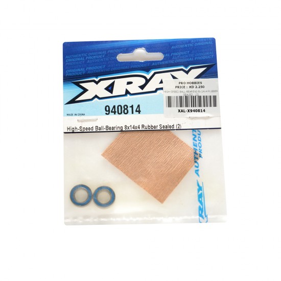 HIGH-SPEED BALL-BEARING 8x14x4 RUBBER SEALED (2)