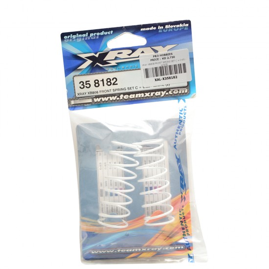XRAY XB808 FRONT SPRING SET C = 0.65 - WHITE