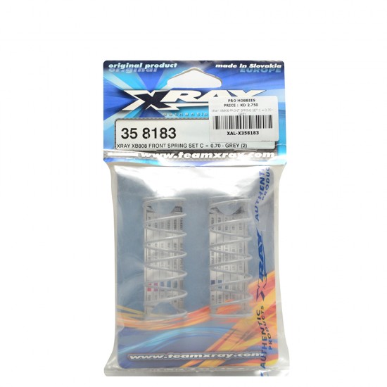 XRAY XB808 FRONT SPRING SET C = 0.70 - GREY