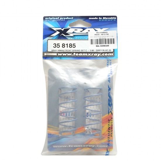 XRAY XB808 FRONT SPRING SET C 0.80 - GREY-BLUE