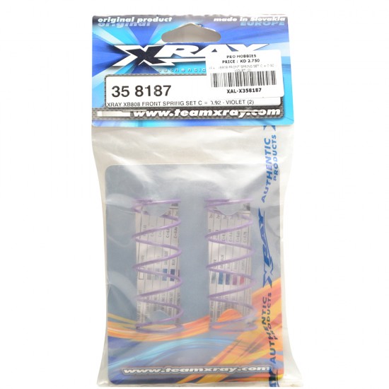 XRAY XB808 FRONT SPRING SET C = 0.92 - VIOLET (2)
