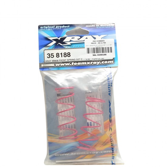 XRAY XB808 FRONT SPRING SET C = 0.98 - PURPLE (2)