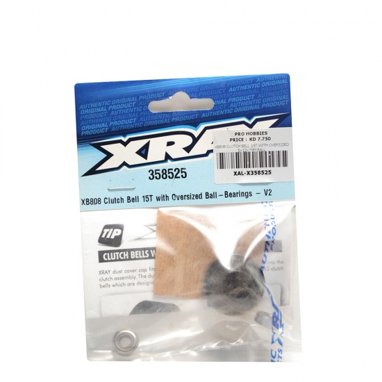 XB808 CLUTCH BELL 15T WITH OVERSIZED 5x12x4MM BALL