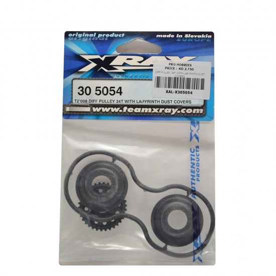 DIFF PULLEY 34T WITH LABYRINTH DUST COVERS