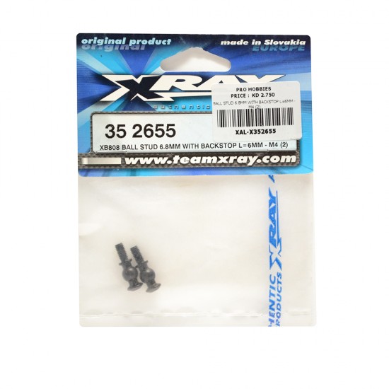 BALL STUD 6.8MM WITH BACKSTOP L=6MM - M4 (2)