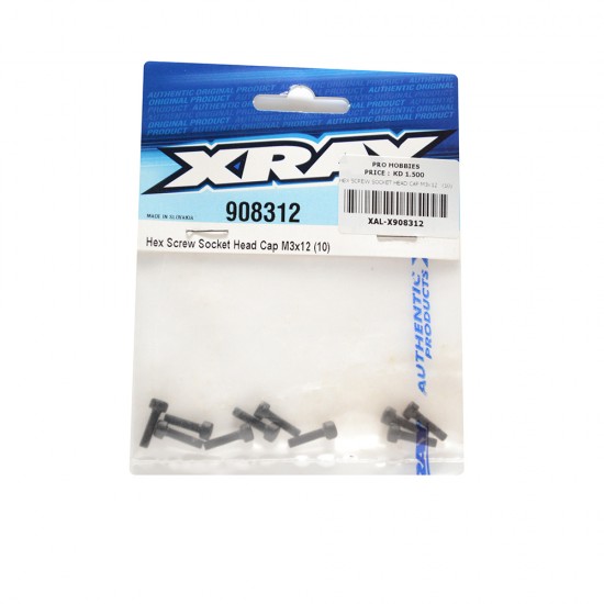 HEX SCREW SOCKET HEAD CAP M3x12   (10)
