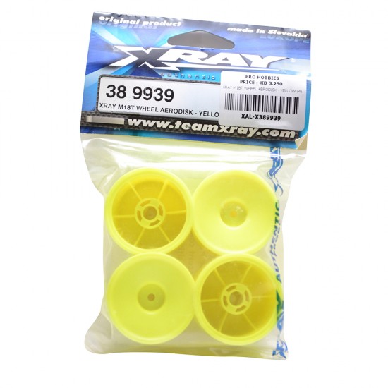 XRAY M18T WHEEL AERODISK - YELLOW (4)