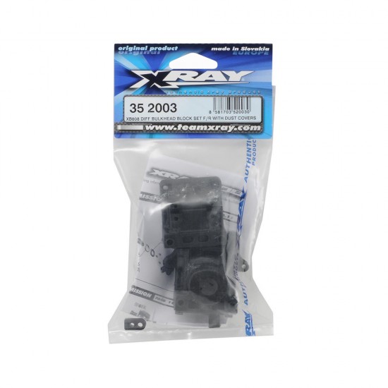 XB808 DIFF BULKHEAD BLOCK SET F/R WITH DUST COVERS