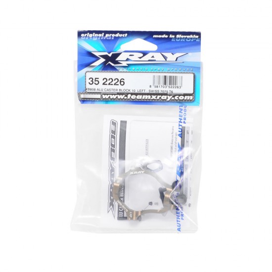 XB808 ALU CASTER BLOCK 10° LEFT - SWISS 7075 T6 -
