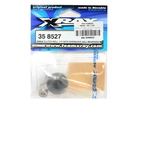 XB808 CLUTCH BELL 17T WITH OVERSIZED 5x12x4MM BALL