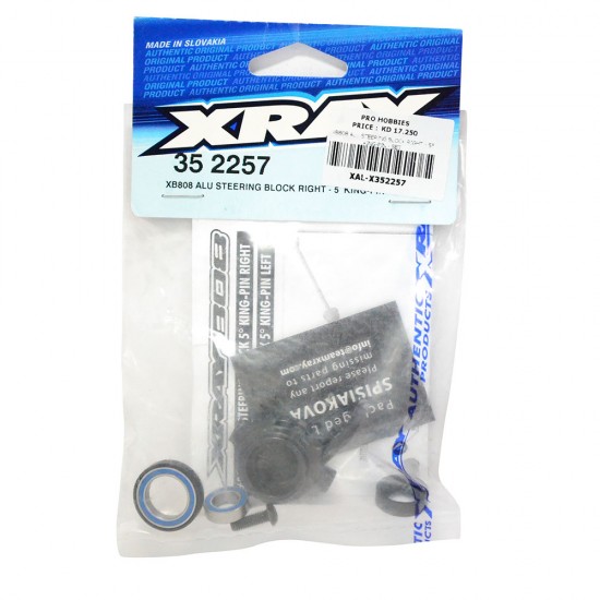 XB808 ALU STEERING BLOCK RIGHT - 5° KING-PIN - SET