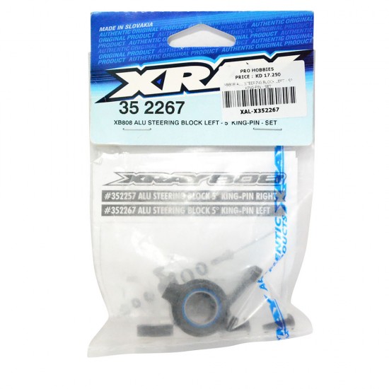 XB808 ALU STEERING BLOCK LEFT - 5° KING-PIN - SET