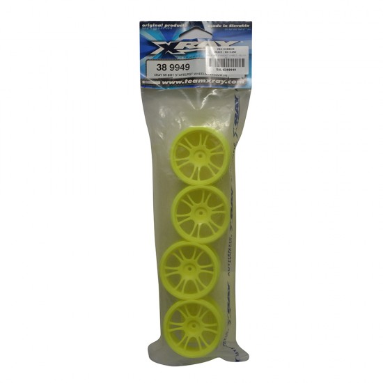 XRAY M18MT STARBURST WHEELS - YELLOW (4)