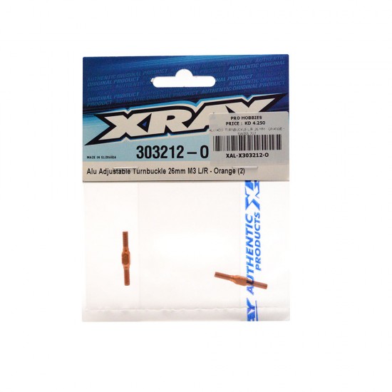 ALU ADJ. TURNBUCKLE L/R 26 MM - ORANGE - SWISS 707