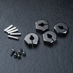 Alum. hex. wheel hubs 5mm (black) (4)