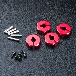 Alum. hex. wheel hubs 5mm (red) (4)