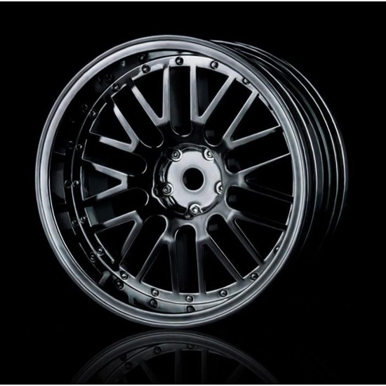 Silver black 10 spokes 2 ribs wheel (+8) (4)