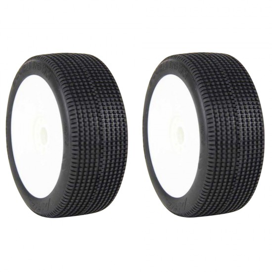 1:8 BUGGY DOUBLE DOWN (MEDIUM - LONG WEAR) EVO WHEEL PRE-MOUNTED WHITE